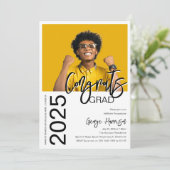 Invitation Félicitations Grad | Diplôme photo (Debout devant)