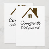 Invitation Félicitations nouveau propriétaire inauguration ma (Devant / Derrière)