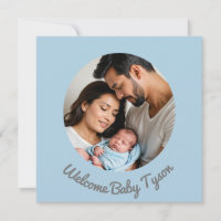 Félicitations personnalisés bébé garçon bleu, bien