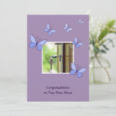 Invitation Félicitations photo clé de la maison sur votre nou (Debout devant)