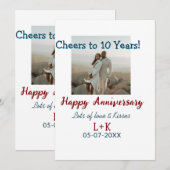 Invitation Félicitations pour 10 ans joyeux anniversaire ajou (Devant / Derrière)