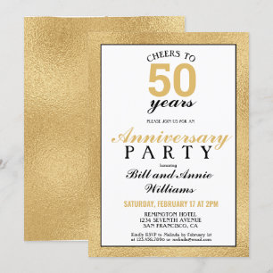 Invitation Félicitations pour 50 ans de mariage Fête pour 50