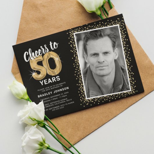 Invitation Félicitations pour 50 ans d'invitation d'anniversa
