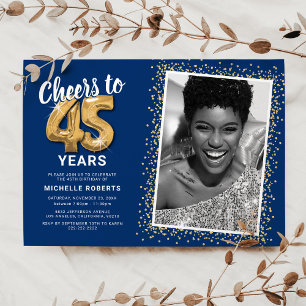 Invitation Félicitations pour la photo du 45e anniversaire de