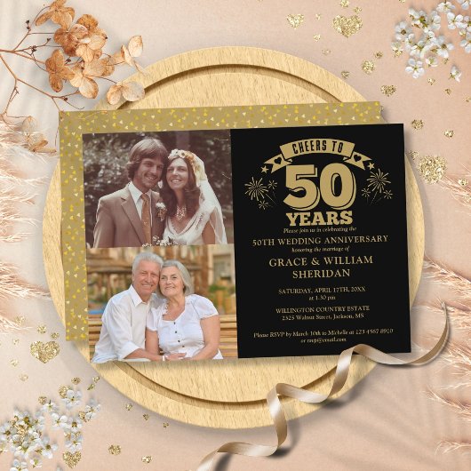 Invitation Félicitations pour le 50e anniversaire de mariage 