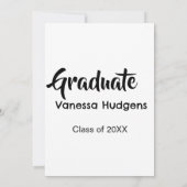 Invitation Félicitations pour le diplôme nom date année class (Dos)