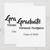 Invitation Félicitations pour le diplôme nom date année class (Devant / Derrière)
