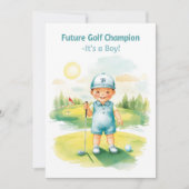 Invitation Félicitations pour le golf C'est un garçon | Bébé (Devant)