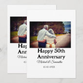 Invitation félicitations pour les 50 ans d'anniversaire nom p (Devant / Derrière)