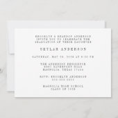 Invitation Félicitations pour l'obtention du diplôme avec Mod (Dos)