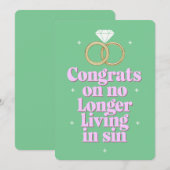 Invitation Félicitations pour ne plus vivre dans le péché, ma (Devant / Derrière)