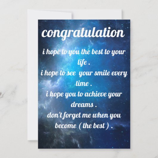 Invitation félicitations pour une belle et meilleure invitati (Devant)