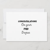 Invitation félicitations pour votre diplôme de doctorat (Dos)