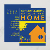 Invitation félicitations pour votre nouvelle maison (formes c (Devant / Derrière)