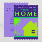 Invitation félicitations pour votre nouvelle maison (formes v (Devant / Derrière)