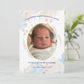Invitation Félicitations pour votre petit garçon (Debout devant)