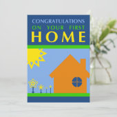 Invitation félicitations pour votre première maison (formes m (Debout devant)