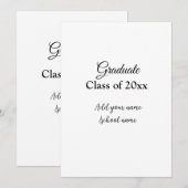 Invitation Félicitations simples pour la remise des diplômes  (Devant / Derrière)