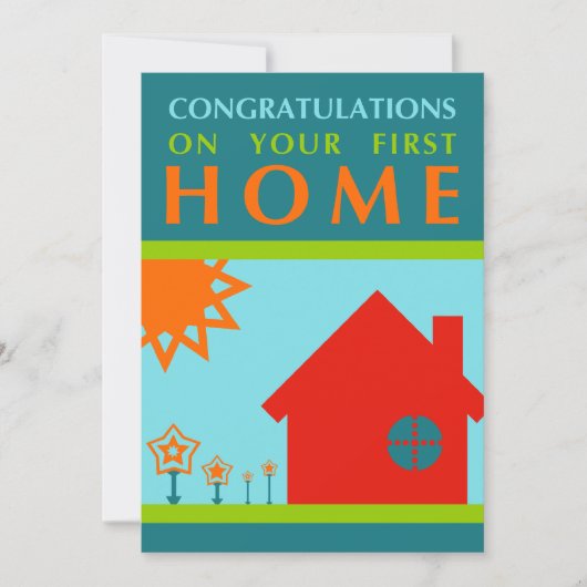 Invitation félicitations sur votre premier à la maison (Devant)