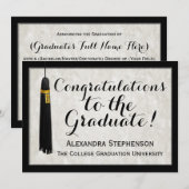 Invitation Félicitations Tassle Graduate College Graduate Col (Devant / Derrière)