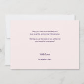 Invitation Félicitations violettes simples sur votre nouvelle (Dos)