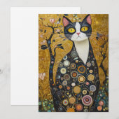 Invitation Feline céleste en or (Devant / Derrière)