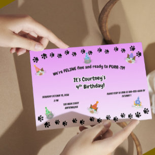 Invitation Féline et prête à faire la FÊTE