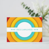 Invitation feliz cumpleanos rétro (Debout devant)