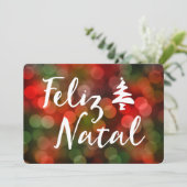 Invitation Feliz Natal bokeh (Debout devant)