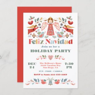 Invitation Feliz Navidad Angel Parti de Noël mexicain