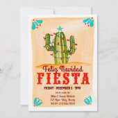 Invitation Feliz navidad Fiesta Cactus sur Chalkboard Invitat (Devant)