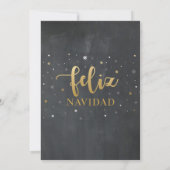 Invitation Feliz Navidad Gold & Black Chalk Christmas Party (Dos)