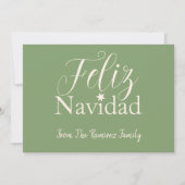 Invitation Feliz Navidad Modern Christmas Famille Salutation (Devant)