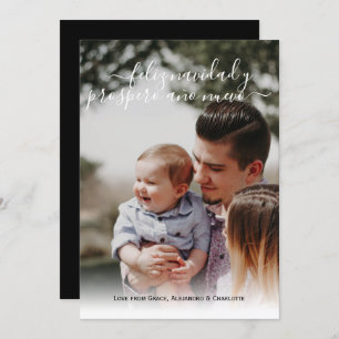 Invitation Feliz Navidad Photo de Noël moderne