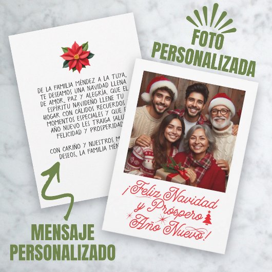 Invitation Feliz Navidad y Próspero Año Nuevo con Foto