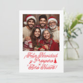 Invitation Feliz Navidad y Próspero Año Nuevo con Foto (Debout devant)