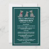 Invitation Feliz Navidog, Menu de Noël de style espagnol (Devant)