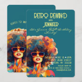 Invitation Female Retro Rewind 50e Anniversaire Shindig Party (Devant / Derrière)
