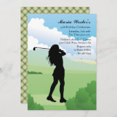 Invitation femelle de golfeur (Devant / Derrière)
