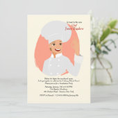 Invitation femelle d'obtention du diplôme de chef (Debout devant)