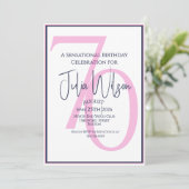 Invitation Féminin Chic Rose 70e Anniversaire (Debout devant)