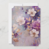 Invitation Féminin Joli Blanc Glam Or Violet Floral (Dos)