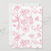 Invitation Feminine 60e fête d'anniversaire rose Victorian Fl (Dos)
