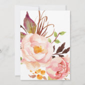 Invitation Feminine Boho Pink Peony Floral 80e anniversaire (Dos)