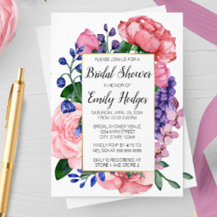 Invitation Féminine Florale Douche nuptiale