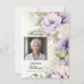Invitation Feminine Lavender Célébration de la vie | PHOTO (Dos)