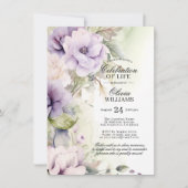 Invitation Feminine Lavender Célébration de la vie | PHOTO (Devant)