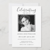 Invitation Feminine Photo "Celebrating The Life Of" (Devant)