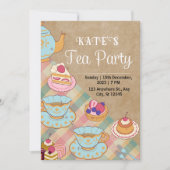 Invitation féminine rose et bleu clair pour une so (Devant)