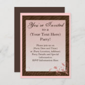 Invitation féminine rose et Brown (Devant / Derrière)